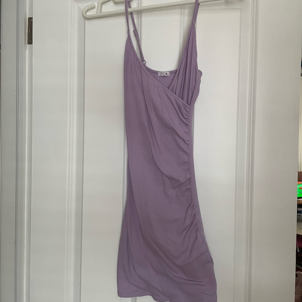 Garage Lavender Bodycon Ribbed Mini Dress